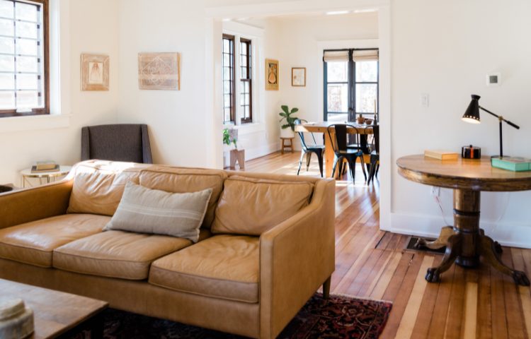 Open dining and living room area